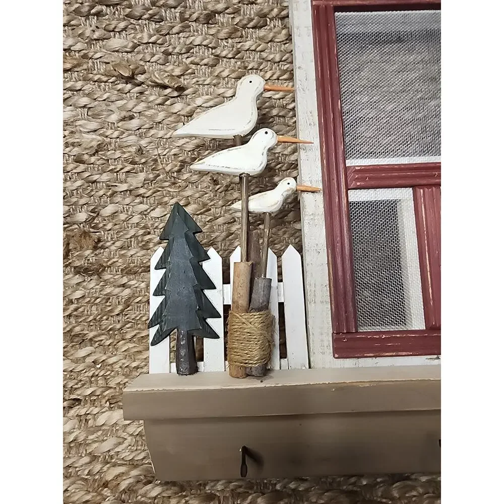 Wooden Rustic Style Nautical Coastal Lighthouse Beach House Wall Decor key Hooks